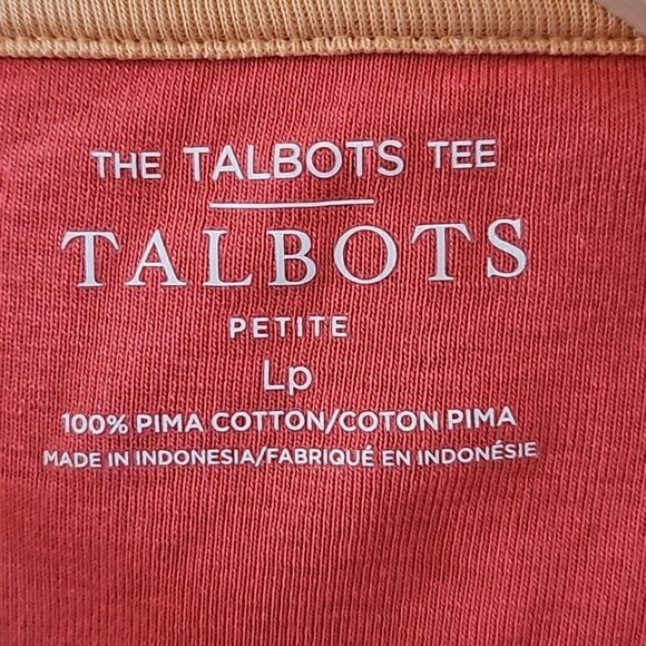Talbots Womens Short Sleeve Pima Cotton Tee Pullover Everyday Basic Pink L - Picture 8 of 8